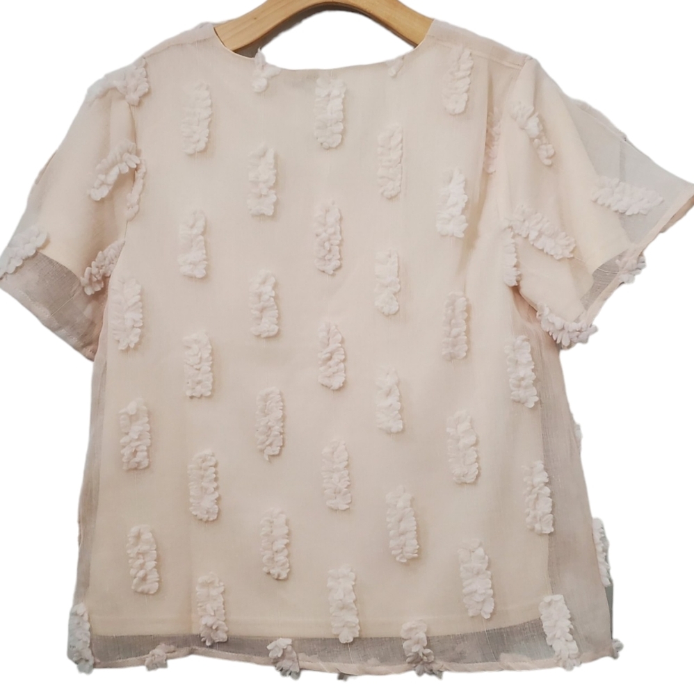 Lucy Avenue Floral Print Bateau Neckline Blouse size SM